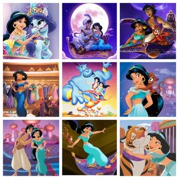 Diamond Dažymas Disney Princesė Jasmine Nuotrauką 5D 