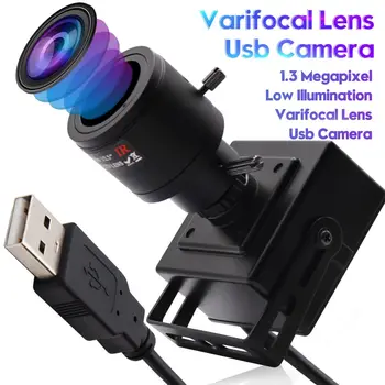ELP CMOS AR0130 Jutiklis 2.8-12mm Varifocal Lens Rankinis Zoom Kamera Mažai Šviesos 0.01 lux Mini Dėžutė, USB Kamera 1.3 MP Už Aviečių Pi