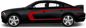 Factory Amatų C-Juostele Pusėje Grafikos Rinkinys 3M Vinilo Decal Wrap Suderinama su Dodge Įkroviklis 2011-2014 M. - Tamsiai Raudona