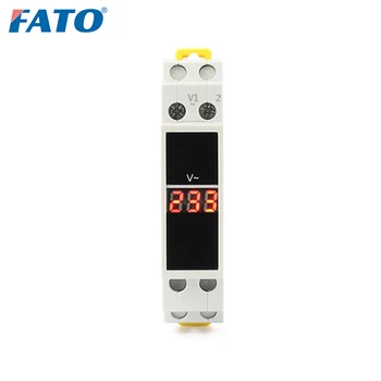 FATO Din Rail Mount vienfaziai Įtampos Matuoklis Ac 80-500V Mini Modulinės Voltmeter Indikatorius Indikatorius LED Skaitmeninis Ekranas Detektorius