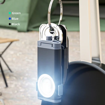 Galingas Nešiojamas Keychain Žibintuvėlis LED Mini Type C Įkrovimo Kišeninis Žibintuvėlis Darbo Lemputė Su Magnetu Stovyklavimo, Žvejybos