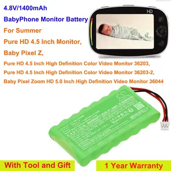 GreenBattery1400mAh BabyPhone Stebėti Baterijos Vasarą Pure HD 4.5 Colių Ekranas, Kūdikių Pikselių MASTELIO, Baby Pixel Priartinimas HD 5.0 Colių