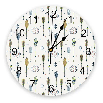 Indijos Plunksnų Laikrodis Kambarį Namų Dekoro Didelis Apvalus Sieninis Laikrodis Išjungti Kvarco Stalo Laikrodis Miegamasis Apdaila Sienos Žiūrėti