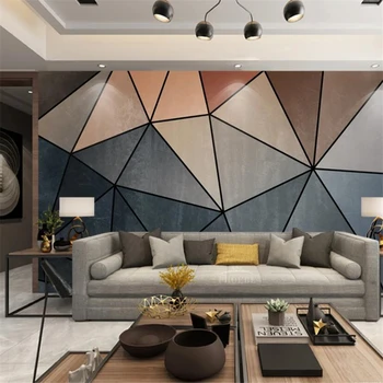 Individualizuotos fono paveikslėlį 3d freskomis micro-iškirpti trikampis modernus minimalistinio Šiaurės geometrinis TV fono sienos tėtis peint 3d tapetai