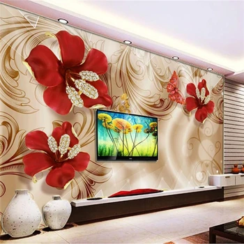 Individualizuotos fono paveikslėlį 3d freskos Europos stiliaus rūmai, auksiniai papuošalai gėlių TV fono sienos dokumentų namų dekoro behang 3d tapetai
