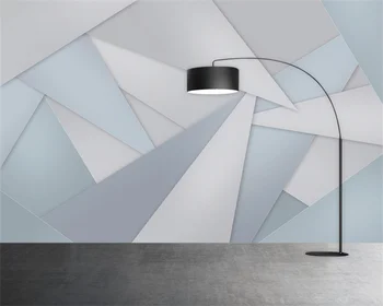 Individualizuotos fono paveikslėlį šiuolaikinės minimalistinės mados trimatis geometrinė figūra miegamojo sienos fone dekoratyvinės tapybos freskos