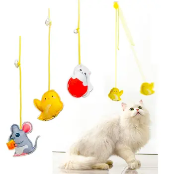 Interaktyvi Katė žaislas Kabinti Durų Ištraukiama Žaislai katėms su bell Įdomu Ne nuobodu Kačiukas žaislas Chase Naminių reikmenys