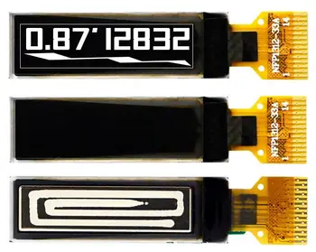 IPS 0.87 colių 14PIN Baltas OLED Ekranas SSD1312 Ratai IC I2C Sąsaja 128*32