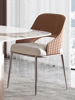 Italų stiliaus valgomojo kėdės, šviesos prabanga, skirta naudoti namų ūkyje, modernus paprastumas ir minimalizmas, Šiaurės 2023 naujas modelis