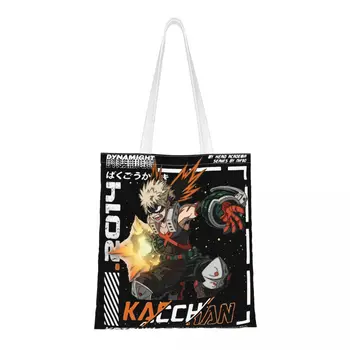Kacchan Katsuki Bakugo Mano Herojus Akademinės Bendruomenės Estetinės Anime Ekologinio Pečių Krepšiai Moterų Pečių Maišą Boku Didelės Talpos Pirkinių Tote