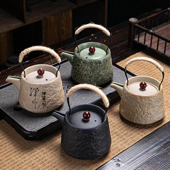 Keramikos Molio Linijos-Tvarkomos Namų Ūkio Retro Japonų Stiliaus Kung Fu Teaware Vieną Puodą Rankų Darbo Anti-Nusiplikymas Arbatinukas Zen Classic