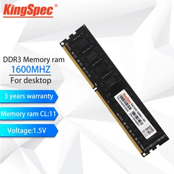 KingSpec ram 8gb ddr3 Desktop Dimm ram atmintis ddr3 4GB 8GB RAM Memoria Ram DIMM, Skirtą Staliniams kompiuteriams ddr 3 1 600mhz 1.5 V Kompiuterį