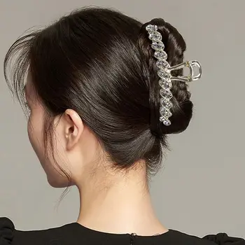 Korėjos Elegantiškas Kryžiaus Kristalų Plaukų Žnyples, Moterų Plaukų Clips Ins Didelius Cirkonis Ryklys Įrašą Ins Twist Hairgrips Dovanų Šalis Galvos Apdangalai