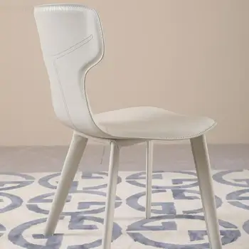 Kremas Stiliaus Balno Oda Valgomojo Kėdė Šiuolaikinės Paprastas Šviesos Prabanga Valgomojo Stalas, Kėdės Namuose, Italų Stiliaus Kėdžių Atlošas
