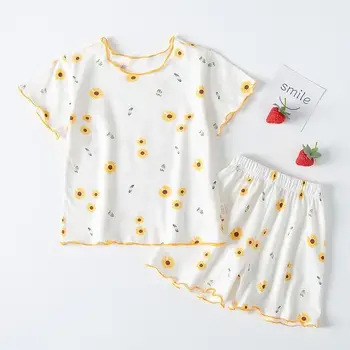 Kūdikių Mergaičių Gėlėti Drabužiai Visiškai Spausdinti marškinėliai Šortai Pižama Komplektas Bamblys Loungewear Vaikų Sleepwear Pižamą Pijama Infantil