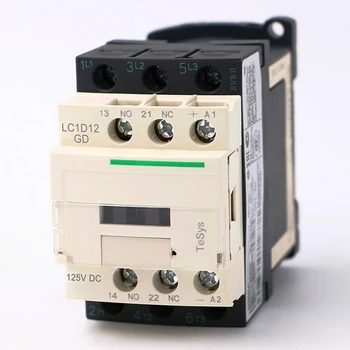 LC1D12GD nuolatinės elektros SROVĖS magnetinis Kontaktoriaus 3P 3NO LC1-D12GD 12A 125V DC ritės