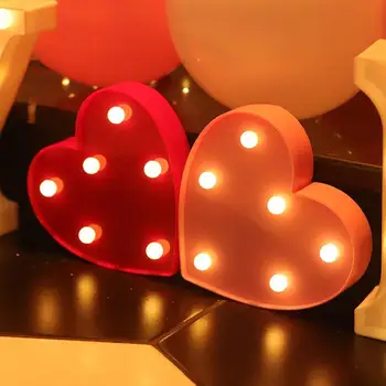 LED Žibintai Meilės širdies Formos Naktį Šviesos Ženklas Lempos Baterija USB Dvigubo Galingumo naktinė lempa Patalpų Kalėdų, Vestuvių, Gimtadienio