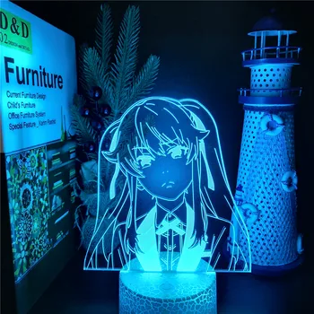 MARIJA SAOTOME SASSY KAKEGURUI XX 3D LED Nakties Šviesos USB Powered Vaikams, Atmosfera Stalo Lempa Mergina Dovana Anime Kambario Dekoro WT