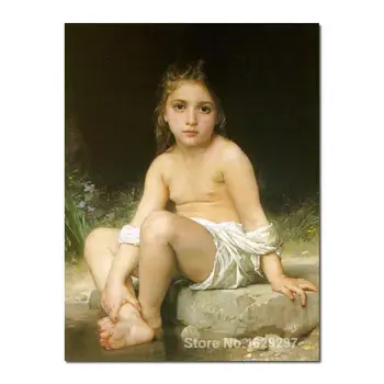 Meno aliejaus Tapybai Vaiką į Vonią William Adolphe Bouguereau Aukštos kokybės Rankų darbo