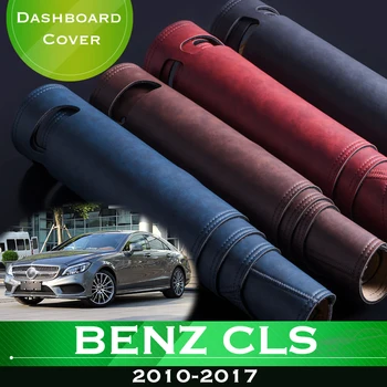 Mercedes Benz CLS 2010-2017 Anti-Slip Automobilio prietaisų Skydelyje Išvengti Šviesos Padas Priemonė Platforma Stalas Padengti Oda Kilimėlis Kilimas