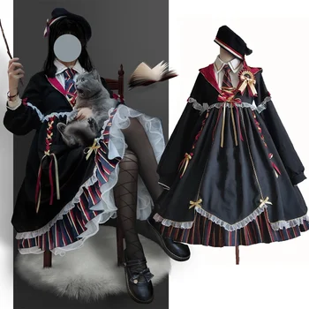 Merginos Japonų Anime Kolegijos Lolita Cosplay Kostiumų Moterų Mados Princesė OP Suknelė Gotikos Derliaus Karnavalas arbatėlė Vestidos