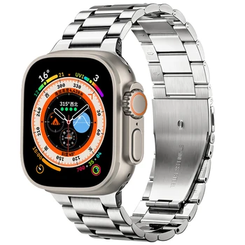 Metalo Diržu, Apple Watch Band 8 7 45mm 41mm Nerūdijančio Plieno Apyrankė iWatch Ultra 49mm 6 5 4 3 SE 44mm 42mm 40mm Priedai