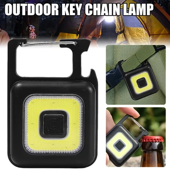 Mini LED Žibintuvėlis 3 Rūšių Keychain COB Darbą Šviesos Daugiafunkcinis Nešiojamas Kempingas Avariniai Šviestuvai, Lempos Žvejybos Lanterna