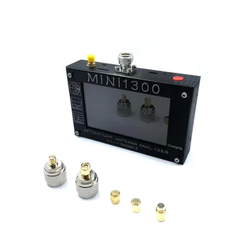 MINI1300 Plius 5 V/1,5 A HF VHF UHF Antena Analizatorius 0.1-1300MHZ Dažnio Matuoklis, SWR Matuoklis 0.1-1999 m. su skystųjų KRISTALŲ Ekranas