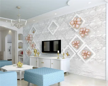 Modernios minimalistinės mados romantiškas gėlių papuošalai drugelis 3d trimatis kambarį, miegamąjį, TV foną, sienos freskos