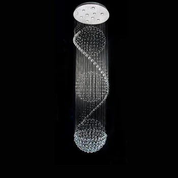 Modernus Spiralinis LED Kambarį Vitrine Kristalų Liustra Apšvietimo Lempos Interjero Rungtynių už Laiptų Kopėčios Miegamojo Kambarį Viešbutyje
