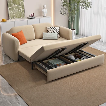Mokslo ir technologijų medžiaga sofa-lova, sėdi ir guli dvejopos paskirties išardomi flannelette saugojimo sofa