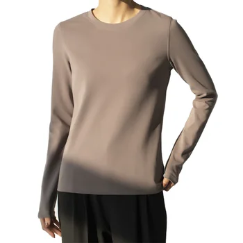 Moterims Svarbu Long Sleeve T Shirts Įgulos Kaklo Pima Medvilnės Viršūnes Tees S,M,L