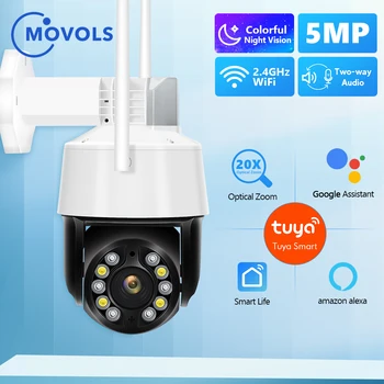 MOVOLS PTZ 5MP 20X Optinis Priartinimas Apsaugos Kamera, Lauko Spalvinga Naktinio Matymo WiFi, Vaizdo Stebėjimo Kameros, Žmogaus Aptikimo