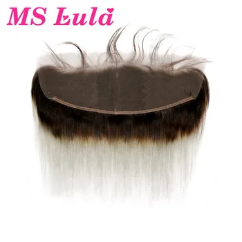 MS Lula 4x4 13x4 Tiesiai Nėrinių Uždarymo Spalvos Pilka Brazilijos Remy Human Hair Laisvo Dalis Prieš-Nupeštos Ombre Pilka Nėrinių Priekinės