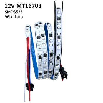 MT16703 Pikselių RGB LED Juosta 12V 96leds/m 4Pin Dual-Signalas Naudoti Programuojamus Panašių WS2815 Full Lempos Juosta 5M