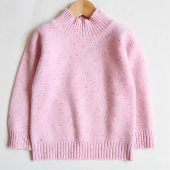naizaiga 100 kašmyras dot siūlų storio rausva pilka vaikų megztinis megztinis mergaitė berniukas žiemos šeimos kostiumas šiltas megztinis , BPYR13