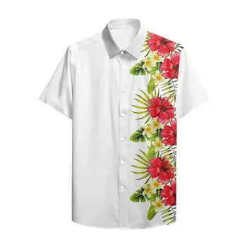 Nauja Havajų Marškinėliai Vyrams Hip-Hop Streetwear Gėlių Spausdinti Camisa Masculina Trumpomis Rankovėmis Beach Marškinėliai Vyrams Atostogų Drabužiai