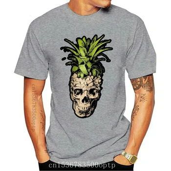 Naujas Ananasų Kaukolė Keistai Goth Creepy Keistai Vaisių Iliustracijos Meno vyriški T-Shirt