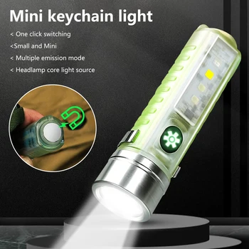 Naujas Mini LED Žibintuvėlis USB C Įkraunamas Žibintuvėlis Stiprus Magnetas Pen Įrašą Žibintų Zoom Neprivaloma Nešiojamų Lempos Kempingas UV Šviesos