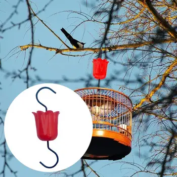 Nešiojamų Hummingbird Feeder Patvaraus Plastiko Spalvinga Gėlių Nustatyti Kovos Su Ant Kablio Lauko Šėrimo Įrankis