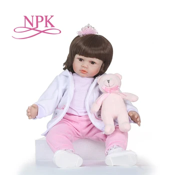 NPK 55cm Silikono Kūdikis reborn Baby Princess Lėlė Mergaitė Brinquedos Vaikams Gimtadienio Dovanos Šiuo Miegą Partneris