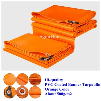 Oranžinė PVC Dengto Reklama Brezentu Rainproof Audiniu Lauko Markizės Vandeniui Oksfordo Klijuotė Atspalvį Plaukti Liepsną Medžiaga