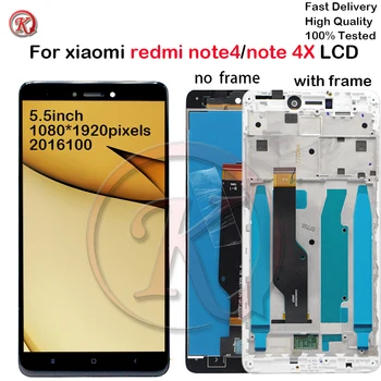 Originalą Xiaomi Redmi 4 Pastaba Pasaulio Versija LCD DisplayTouch Skydelis Ekrano skaitmeninis keitiklis redmi pastaba 4X 2016100 Snapdragon 625 lcd