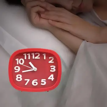 Ovalo formos Šiuolaikinių Nešiojamų Naktiniai Darbalaukio Analoginis Laikrodis korėjos Stiliaus Žadintuvas Apvalios Briaunos Biuro