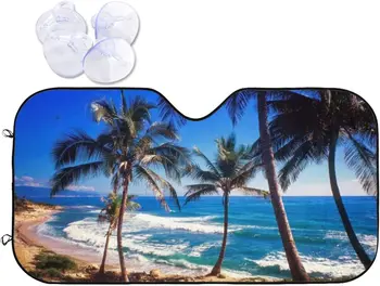 Paplūdimys, Palmių Automobilio Saulės Šešėlis už Lango Atogrąžų Blokuoja UV Spindulių, Saulės Skydelis Raštas skėtį nuo saulės Išlaikyti Jūsų Transporto priemonės Cool