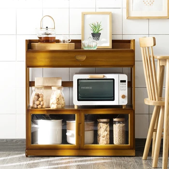 Paprasta Bambuko Virtuvės, Spintos, Virtuvės Indai, Spintos Japonų Virtuvės Baldai Namų Kambarį Multi-layer Stovo