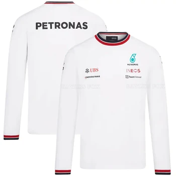 Petronas Motorsport F1 T-shirt Komandos, Vasaros, Balta Quick-Dry Orui ilgomis Rankovėmis Jersey Anti-UV neblunka