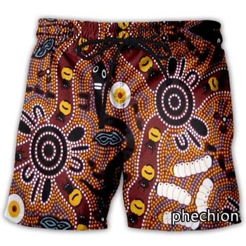 phechion Naujas Vyrų/Moterų Aborigenų Tapybos 3D Atspausdintas Atsitiktinis Šortai Mados Streetwear Vyrai Laisvi Sporto Šortai A287