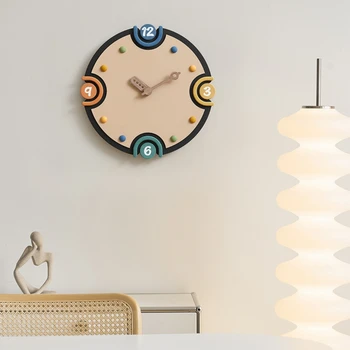 Punch-nemokamai modernus minimalistinio sieninis laikrodis kambarį buitinių kremas vėjo laikrodis TV spintelė rakinama apdaila sienų apdailai laikrodis