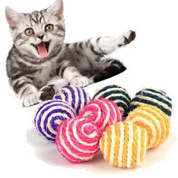 RandomColor Kačių Žaisti Kramtyti Žaislas Šiaudų Katė Pet Virvės Pynimas Kamuolys Kibinimas Kamuolys Katės Gaminiai naminiams Gyvūnėliams karšto pardavimo 2020 m.